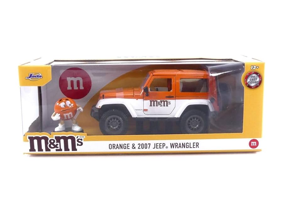 日本未発売プレミアM&M's オレンジ 2007 Jeep Wrangler M&M's 1:24 2007 Jeep Wrangler Die-cast Car & 2.75
